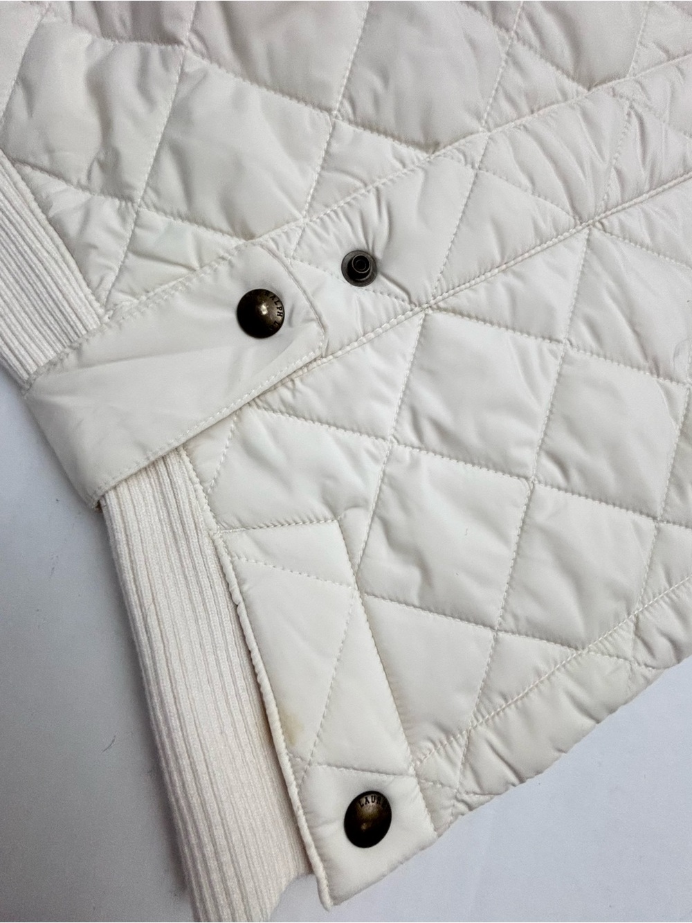Polo by Ralph Lauren Sport Quilted Vest Suede Cream Equestrian Old Money Medium - Picture 13 of 13